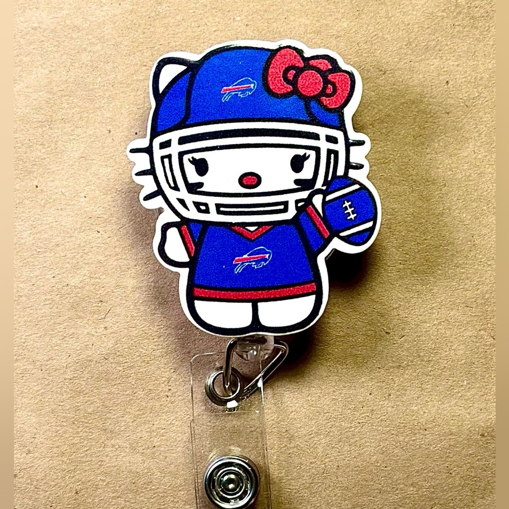 Hello Kitty Buffalo Bills Football Badge Reel
